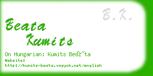 beata kumits business card